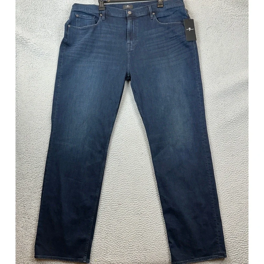 NEW 7 For All Mankind Austyn Jeans Mens 42 Blue Relaxed Straight Leg Stretch
